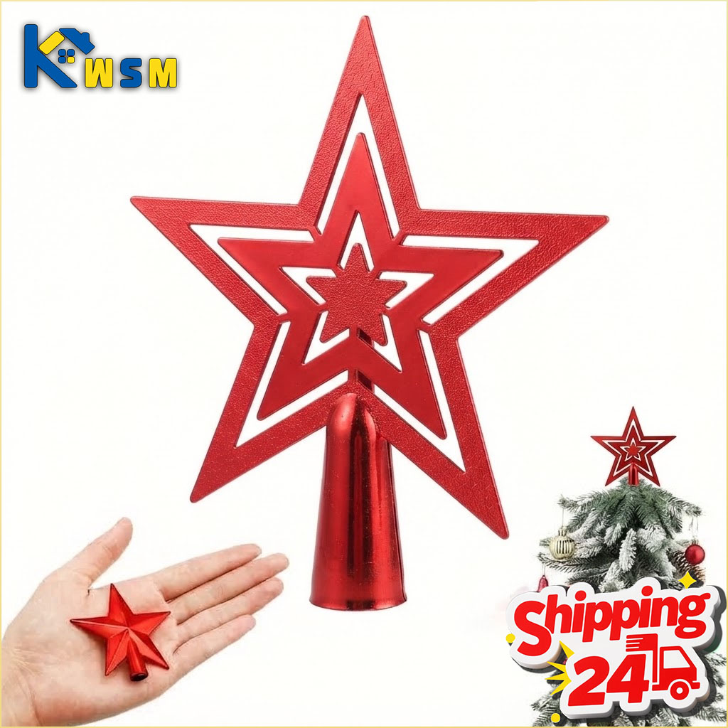 Star Tree Topper - 1-20 STUKS Kerstboomtopper Ster Gouden Glitter