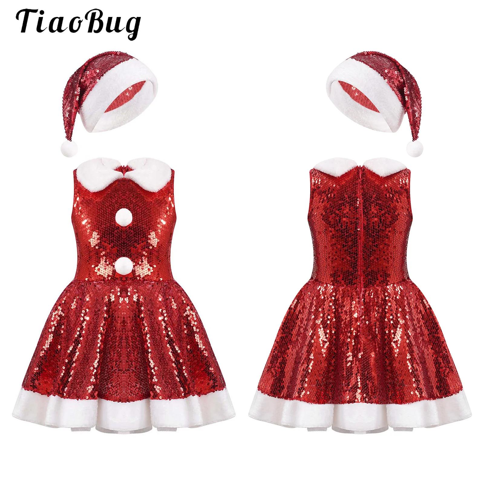 Elf Costume Christmas - Kinderen Meisje Kerst Dans Kostuum Mouwloze