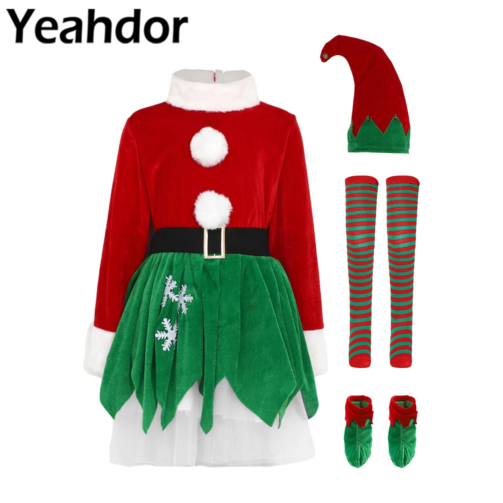 Elf Costume Christmas - Kinderen Meisjes Kerst Kerst Elf Kostuum
