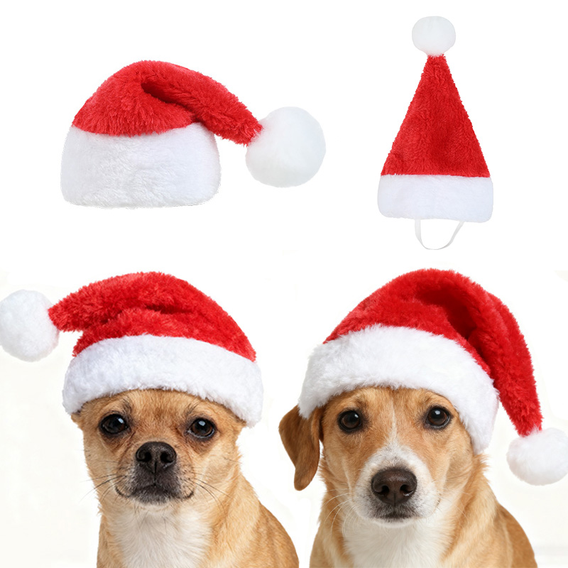 Santa Hat Plush - Kerstmuts voor huisdieren, rode pluche zachte