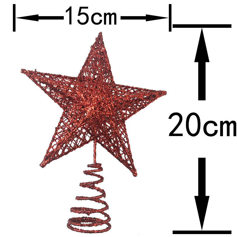 1pcs 15*20cm Gold Glitter Kers - Star Tree Topper recensie en prijs