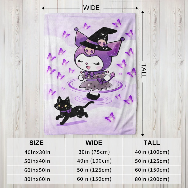 Sanrio Dekbed, knus paars heks - Christmas Throw Blanket recensie en prijs